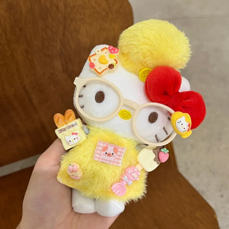 Anime cartoon Hello Kitty cosplay chef-kok hoed schort jurk pluche pop hanger PP katoen gevulde pop kawaii sleutelhanger vakantiecadeau