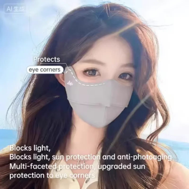 

Ice Silk Sunscreen Mask New Women's Summer Breathable Eye Protection Mask Three Dimensional High Beauty UV Protection