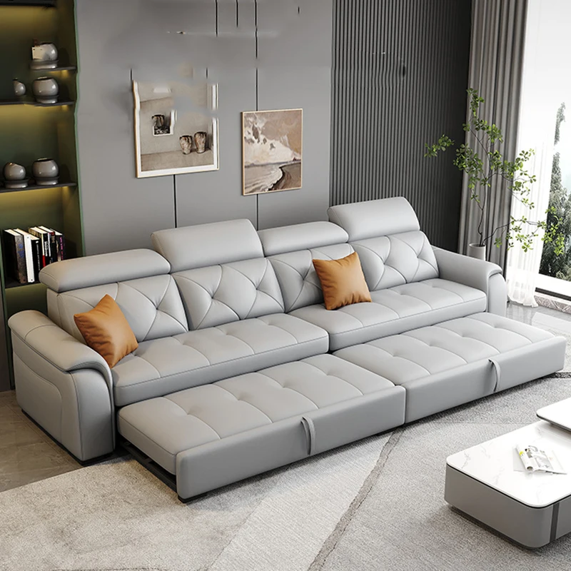 High Backrest Multifunctional Sofa Italian Modern Leather Storage Multifunctional Sofa Tatami Recliner Salon Meuble Furniture