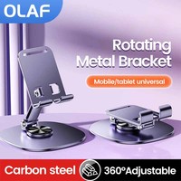 All Metal Aluminum 360 Rotation Tablet Holder Universal Bracket Folding Desktop Phone Holder Stand For iPhone Lazy Phone Holder