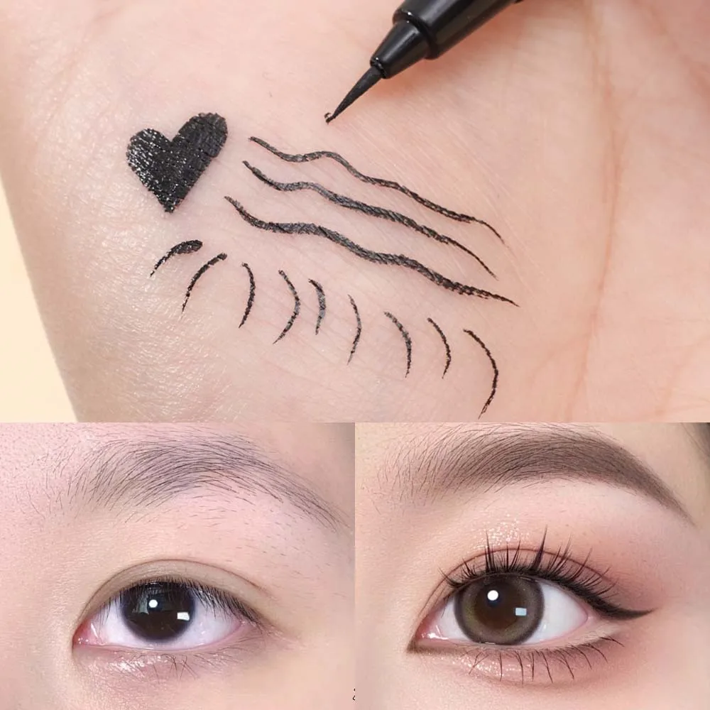 Black Brown Liquid Eyeliner Pencil Quick Drying Waterproof No-blooming Long Lasting Eye Liner Lower Eyelash Eye Makeup Cosmetics