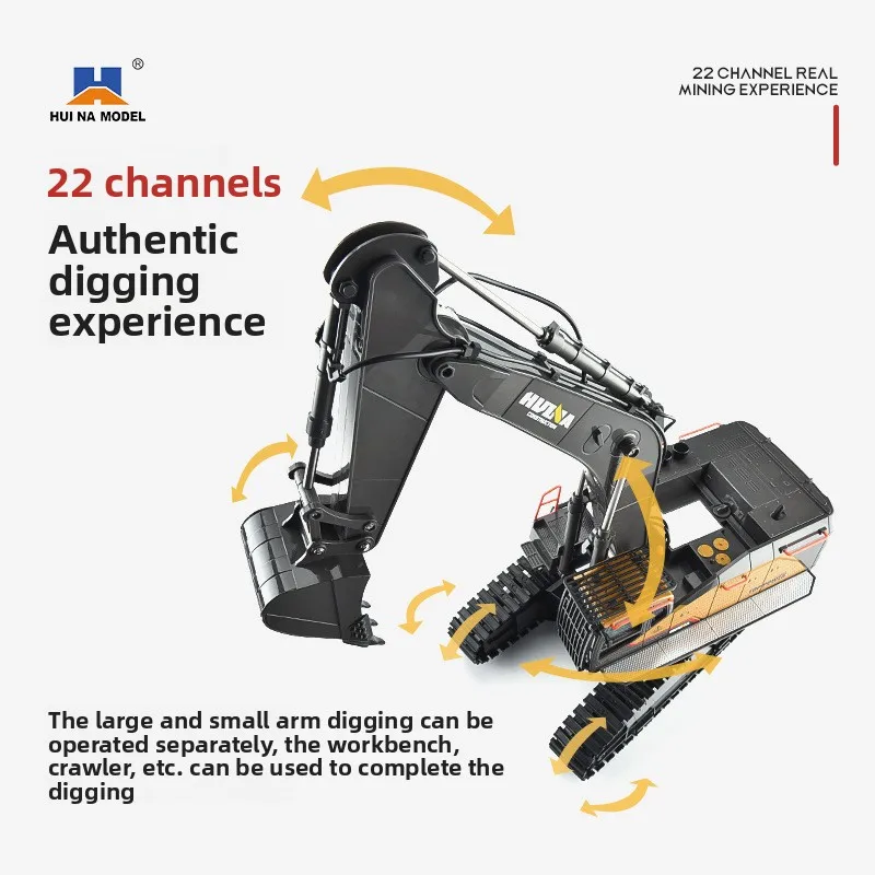 Huina 592 Legierung RC Bagger Fernbedienung Engineering Auto Modell Spielzeug für Kinder Jungen Große Lade Simulation Maschine