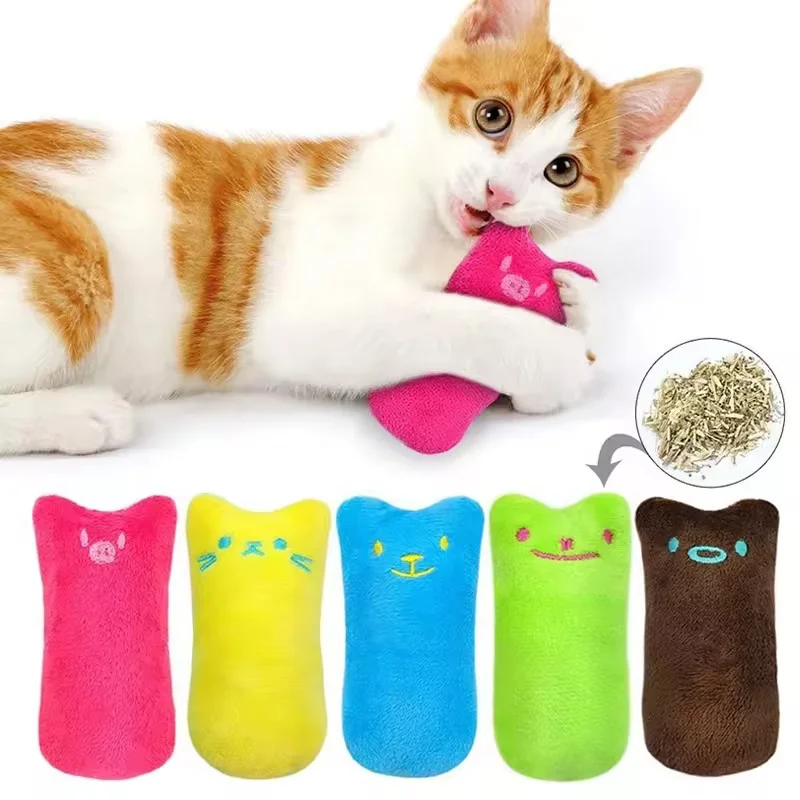 Catnip Plush Thumb Toy For Cats Scratch Resistant Chewable Kitten Molar Toy Interactive Self-Play To Relieve Boredom Durable image 3