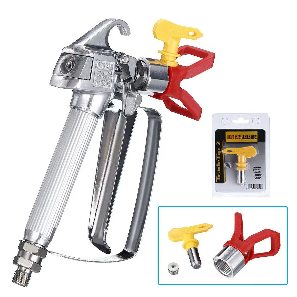 

Airless high pressure spraying machine accessories Spray gun Latex paint nozzle holder Sprayer accessories are universal