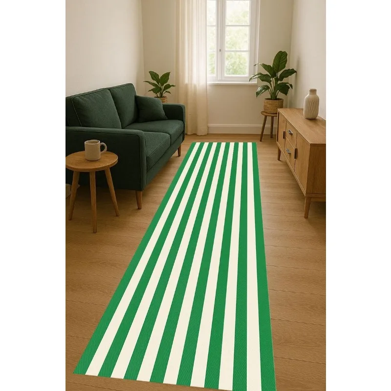 Minimally Striped Runner Rug Red Yellow Blue Long Strip Door Mat Entrance Kitchen Corridor Bedside Sofa Carpet Home Decoration