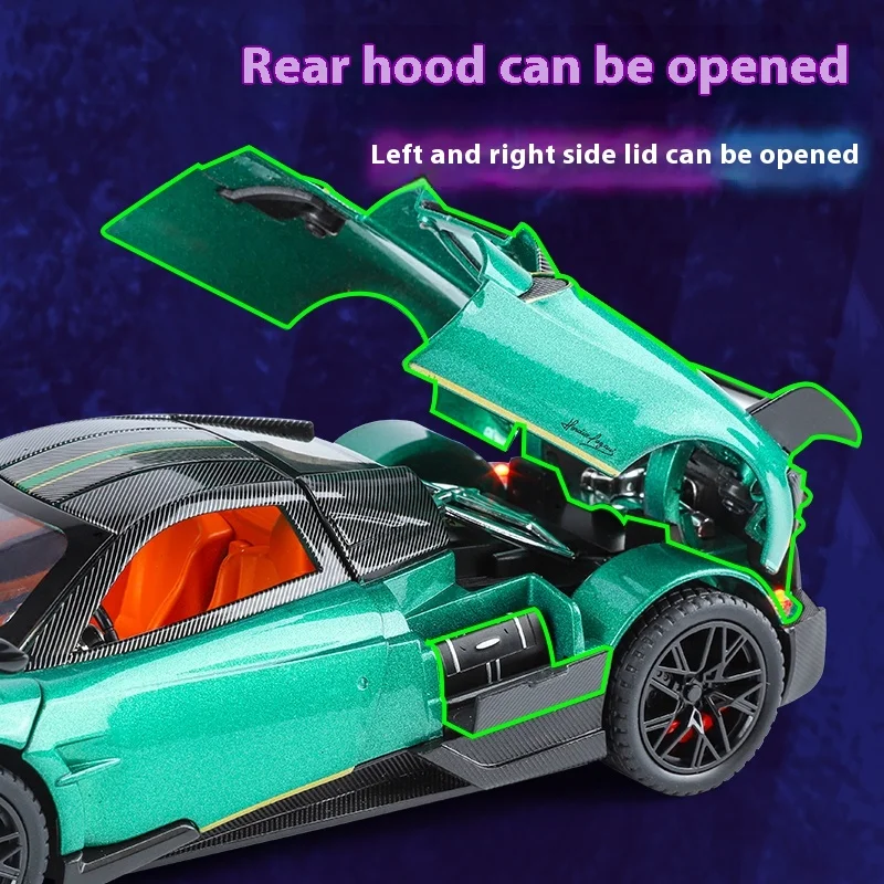 1:24 Scale Pagani Huayra Alloy Car Model with Retro Pull-Back Action, Perfect Kids Gift for Racing Fans & Display Collectibles