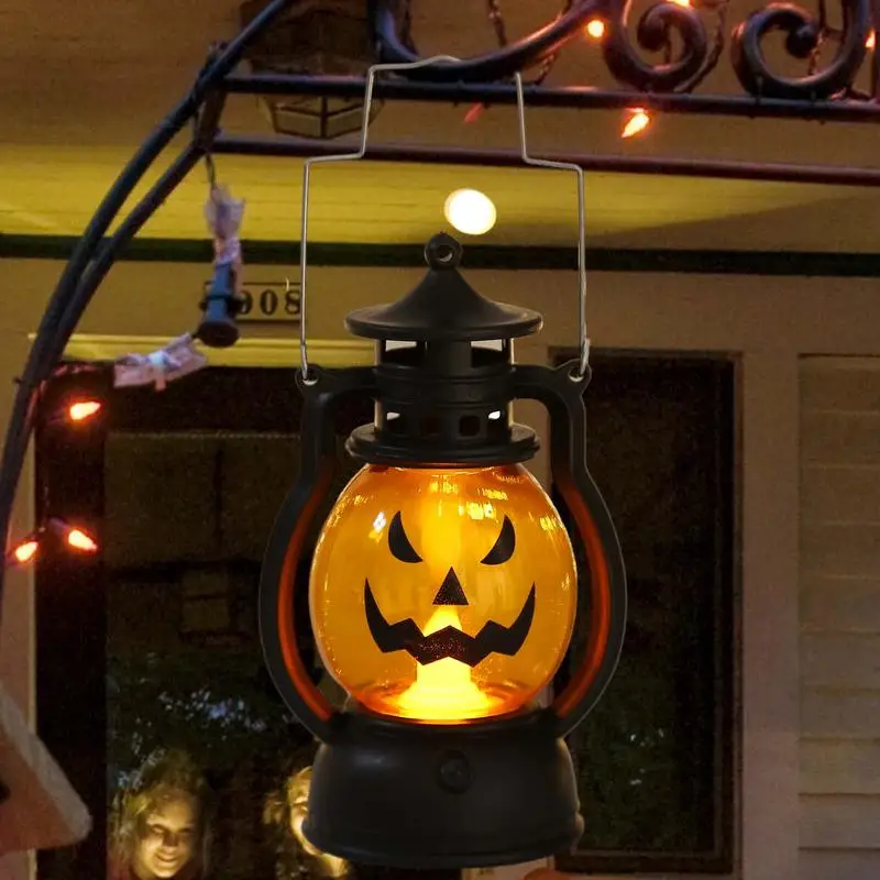 FAROL DE CALABAZA Retro Led, luces de calabaza alimentadas por batería, decoración colgante de Camping, luces de caballo pequeño