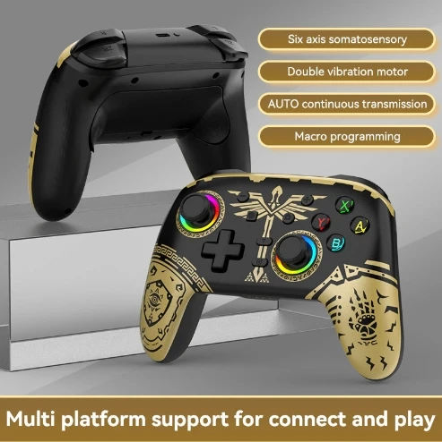 New Style for 2024 Wireless Vibration Bluetooth Controller Game Handle High-Precision Silk Sliding Movement Gamepad