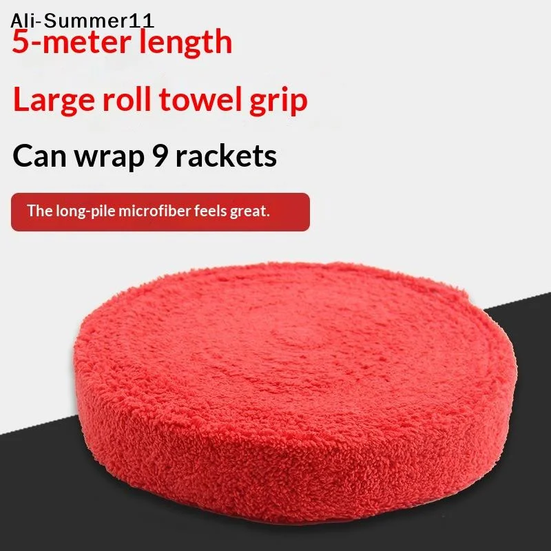 【Y】Durable Badminton Racket Towel Tape Non-slip Tape Band Sweat Absorption Sweat-absorbing Tape Polyester 5M Tennis Towel Grips