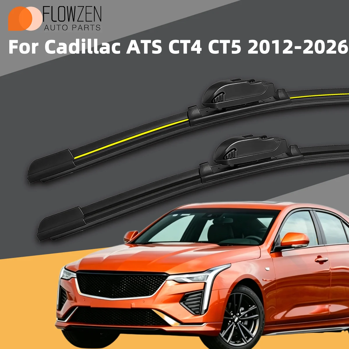 

2PCS Front Wiper Blades Fit For Cadillac ATS CT4 CT5 2012-2026 Car Premium Quiet Streak-Free Long Lasting Auto Accessories 2025