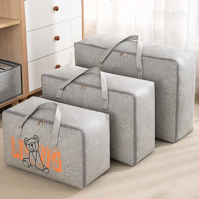 1-5Pcs Clothes Quilt Storage Bag Waterproof Moistureproof Large Capacity Luggage Bag Packing Bag Thickened Non-woven Storage Bag