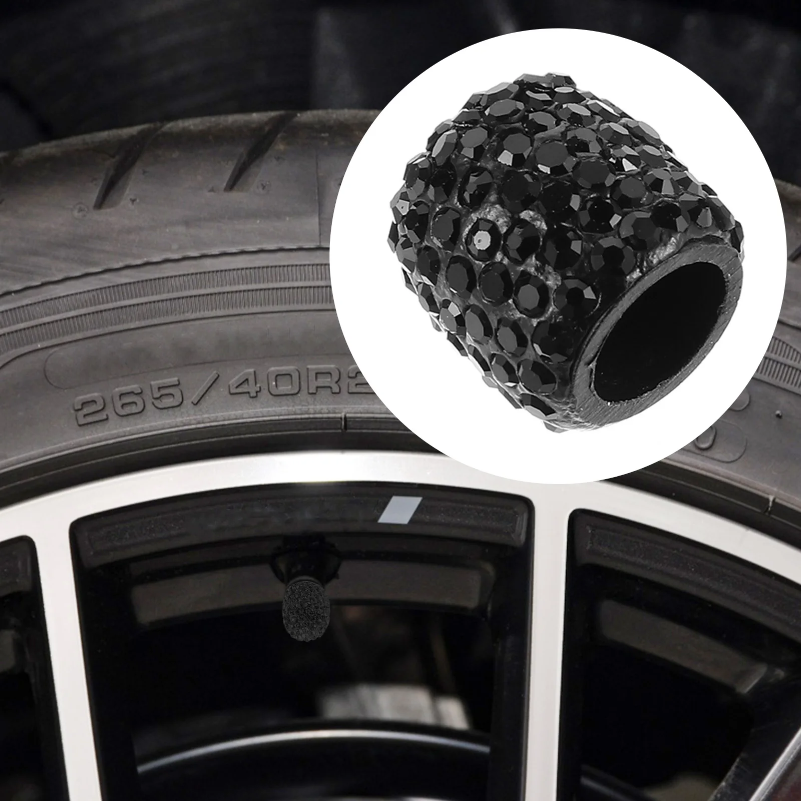 

1 set Rhinestone Tire Dust Cap Car Stem Cover Decor Starter Button Valve Ignition Key Protective Zip Alloy ABS