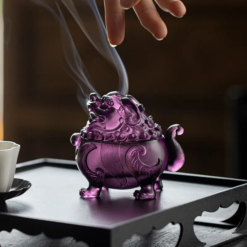 

Glazed Dragon Lion Incense Burner Home Agarwood Incense Stove Creative Tea Ceremony Decorative Craft Tea Room Fragrance Products