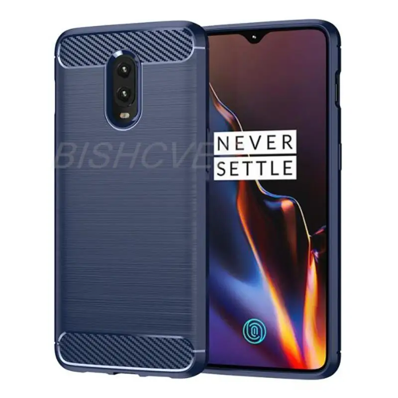 Brushed Carbon Fiber Silicone Shockproof Case For OnePlus 1+  6T 6 5 5T 7 Pro Magnetic Stand Protective Cover