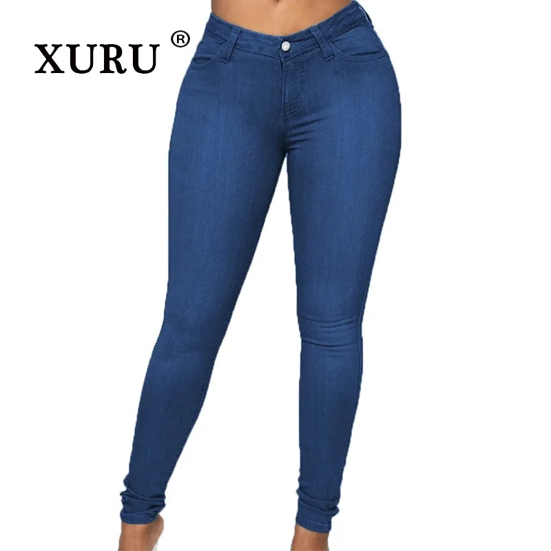 

XURU - New Women's Slim Fit Fashion Jeans, Y2k Clothes High Street Tight Fit Fitness Long Jeans