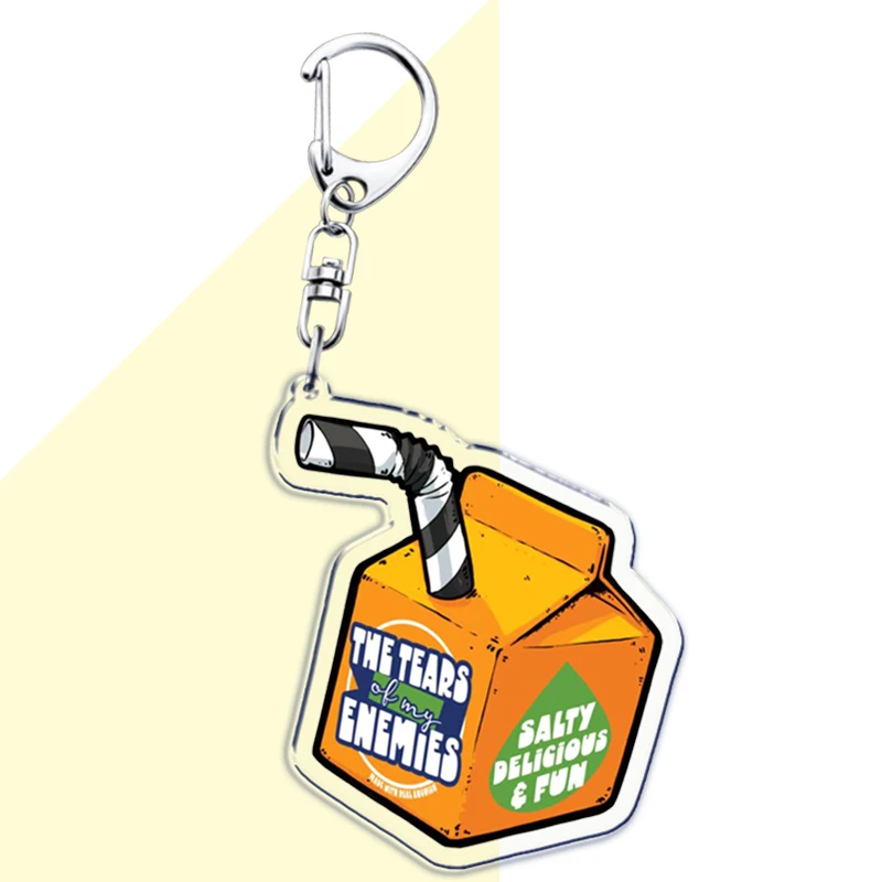 سلاسل مفاتيح دموع أعدائي للنساء ، سلسلة مفاتيح مشروبات مضحكة ، إكسسوارات قهوة ، قلادة عصير حليب ، مجوهرات للحقيبة ، مراوح #4