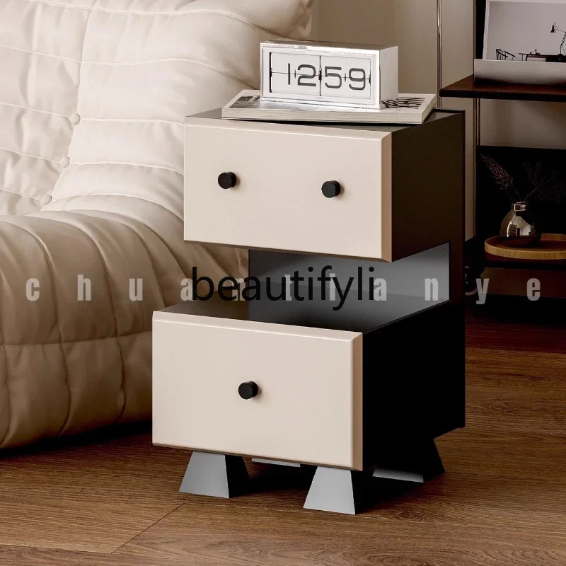 

Black and white robot bedside modern sofa side cabinet bedroom living room storage decorative cabinet