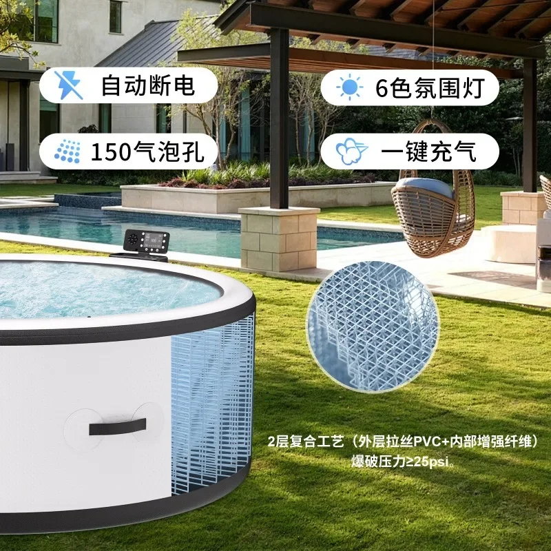 Inflatable spa Jacuzzi Household Inflatable Swimming Pool Massage Bubble Pool Bucket Adult Folding Spa Pool