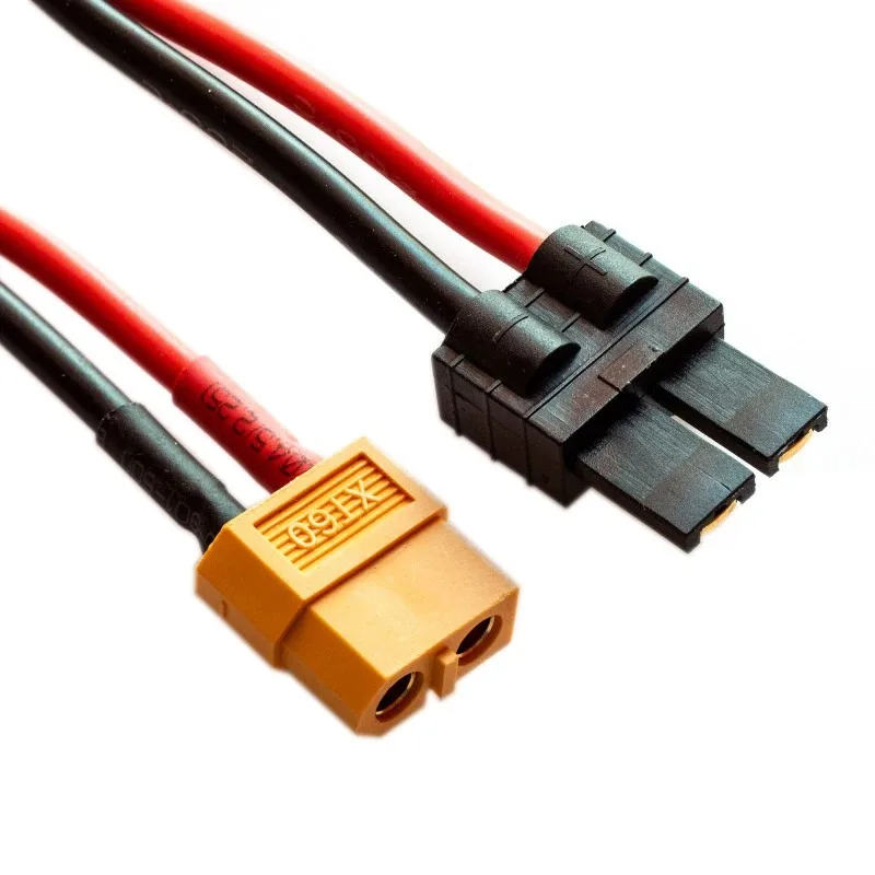 2Pcs  XT60 Female Plug  to TRX Male Connector Adapter Charge Cable Lead Wire 14awg 15cm/30cm for ISDT Style Chargers