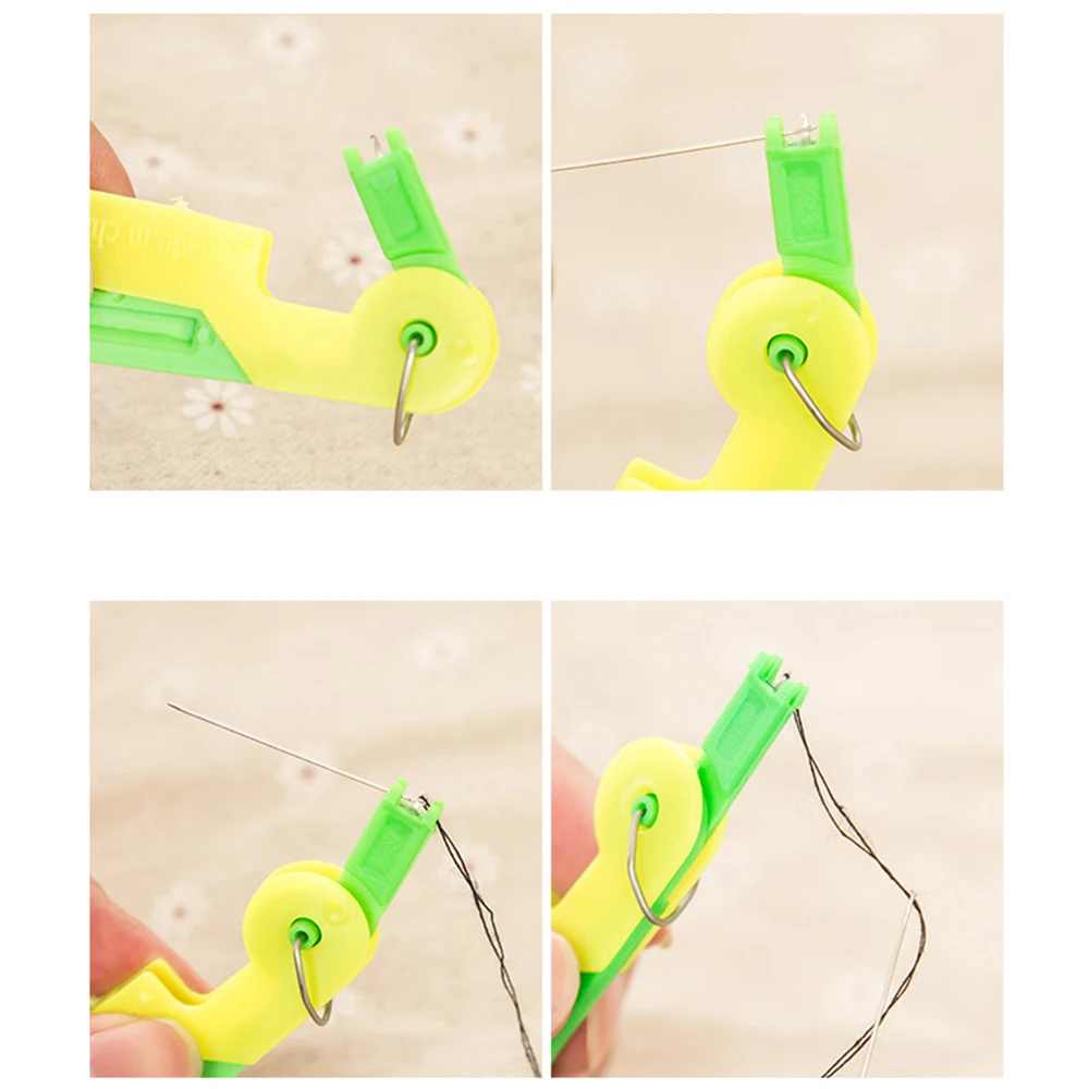 Random Color Automatic Needle Threader Needle Thread Tools Thread Guide Needle Easy Device Plastic Handle Sewing Accessorie