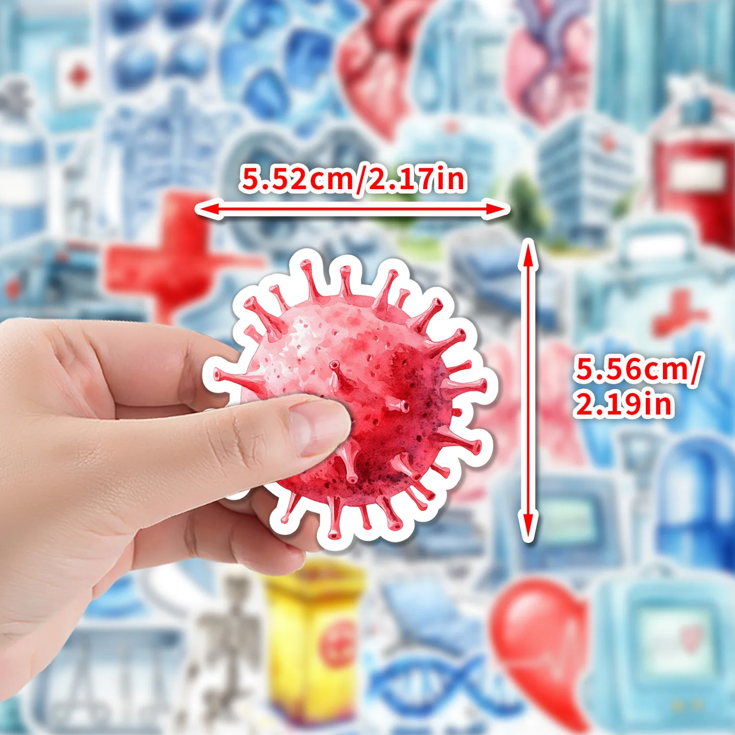 50 pezzi adesivi per dispositivi medici cartoni animati per notebook laptop valigia cancelleria telefono PVC decalcomania impermeabile adesivi regalo giocattoli fai da te