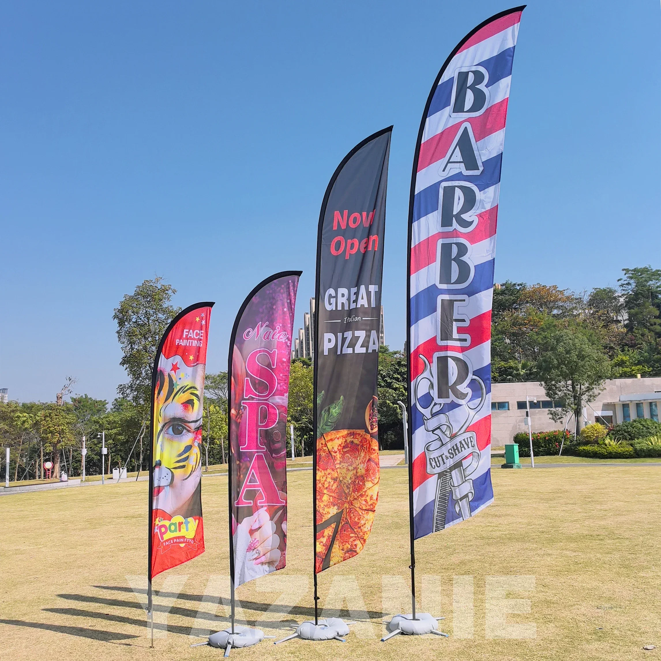 Customized Printing Beach Feather Flag Free Design Outdoor Advertising Single or Double Sided Event Swooper Teardrop Flags