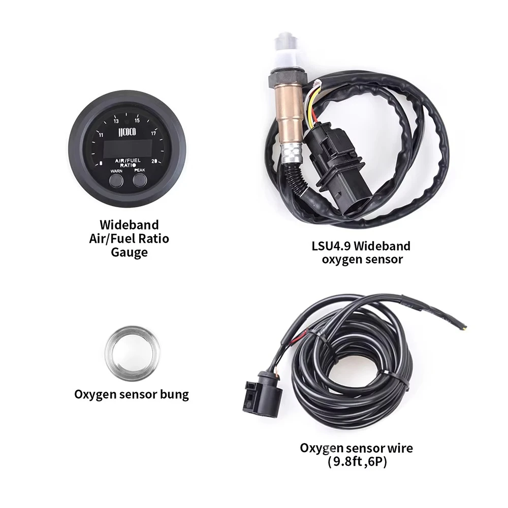 Air Fuel Ratio Gauge Ultra-Thin Round 52MM S-Serie LED Digital Display With Wideband Sensor 12V Black - view 4