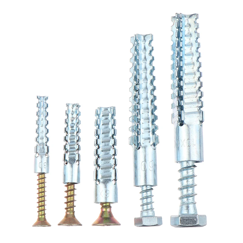 Металлическая зубчатая расширительная трубка, саморезы, заглушка для сверления труб, анкеры для бетонной стены, крепежные детали, наборы болтов