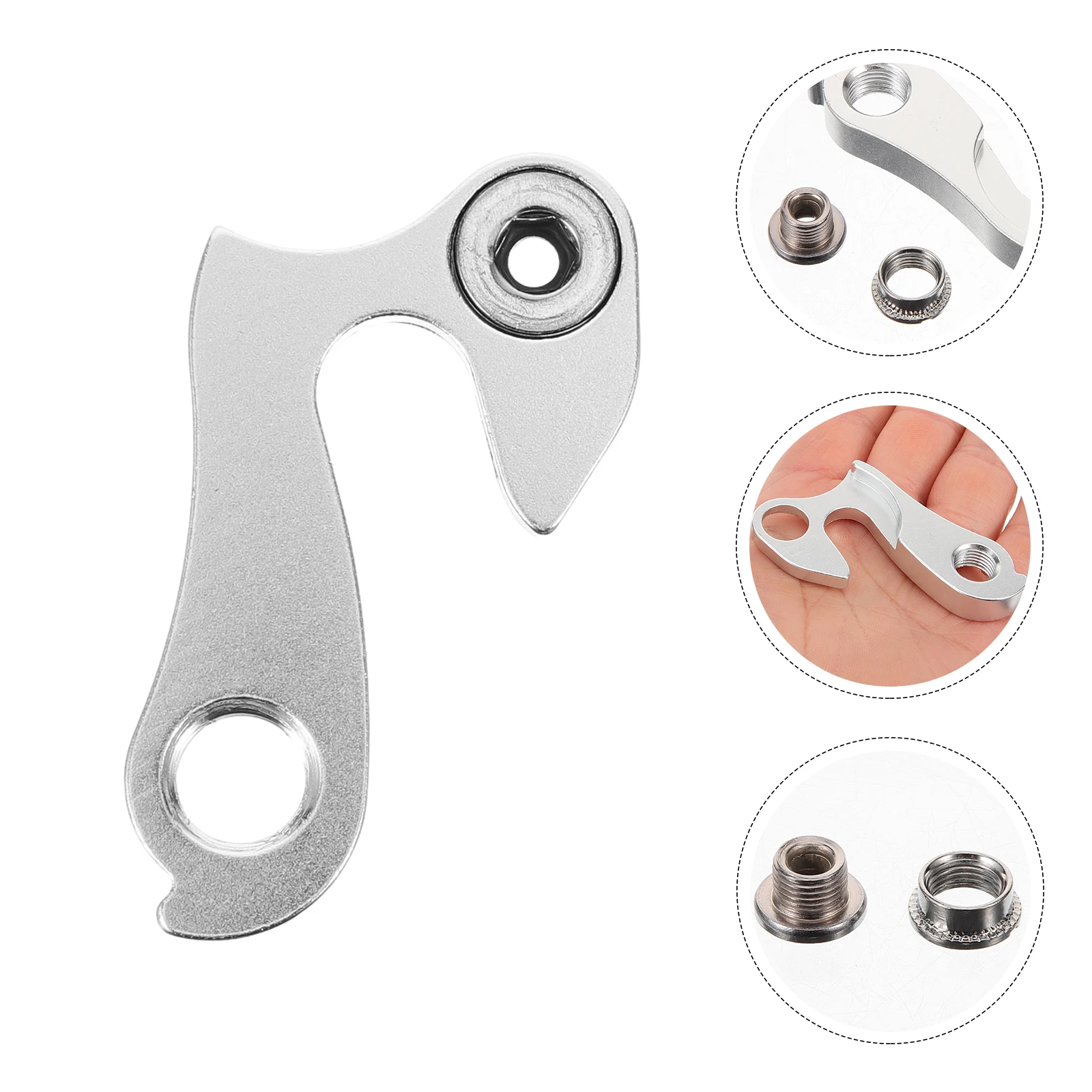 

2 Pcs Back- Hook Alloy Rear Derailleur Hanger Frame Hangers Aluminum Bike Mount