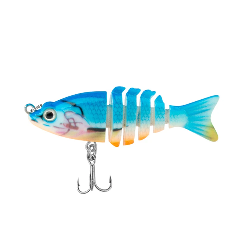 CIBO 1pc Mini Multi-Segment Fish Bionic Hard Bait-6cm/5g-Geschikt voor het vissen op zout- en zoetwatertroef, baars en meerval