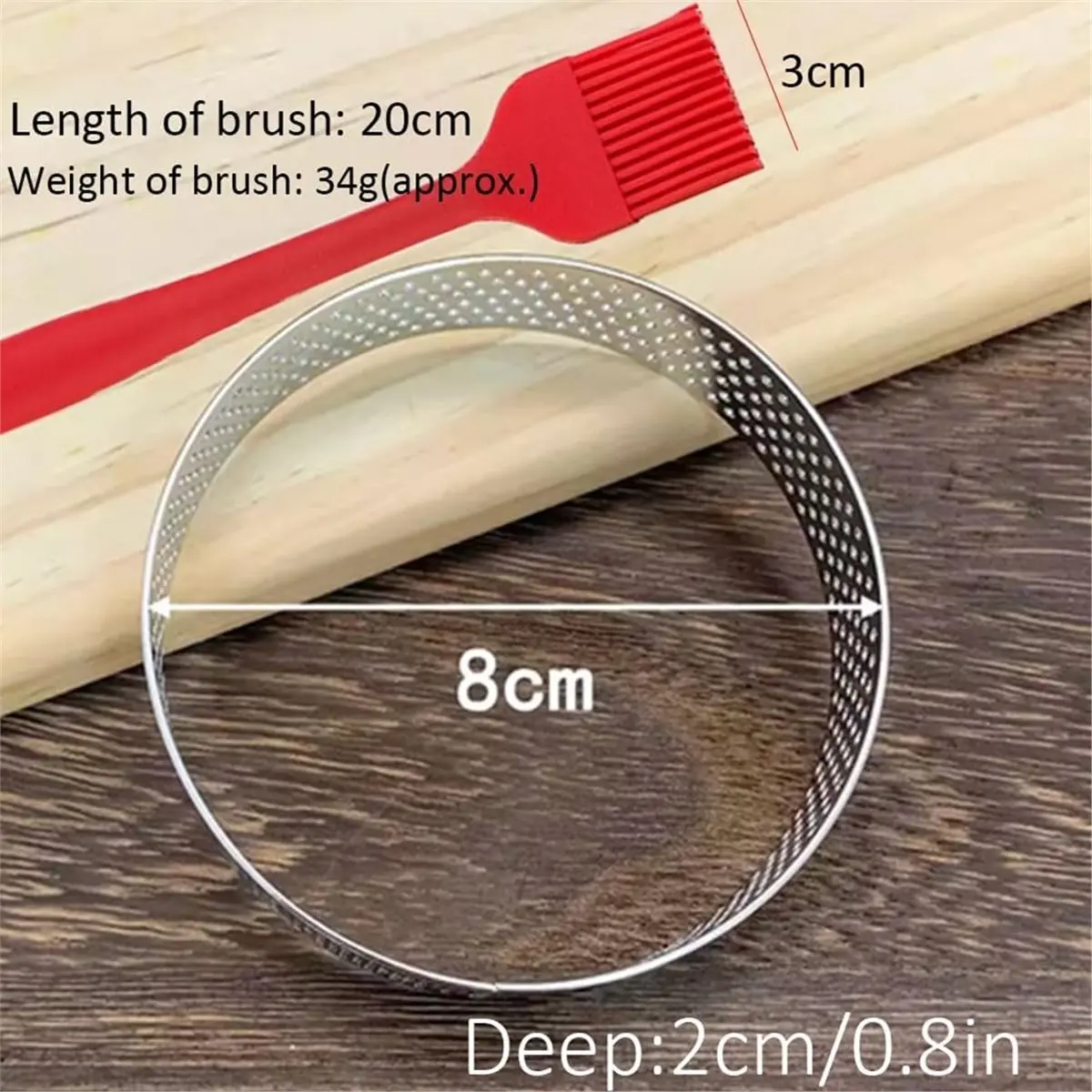 A60P 12Pack Tart Rings 3.15 Inch Round Mousse Cake Ring Metal Pastry Mold for Baking Cooking Pastries,Fruit Tartet,Crust 8cm