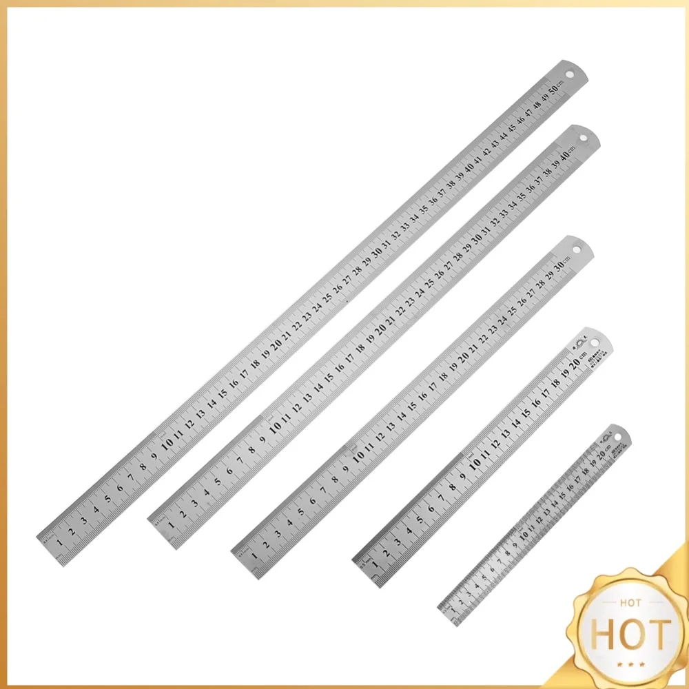 Stainless Steel Ruler Centimeter Ruler High Precision Millimeter Ruler Measuring Ruler for Office Home Engineer Craft