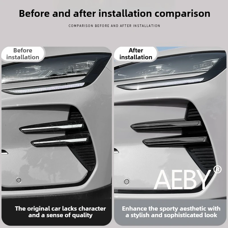 AEBY для BYD Seal U DM-i 2025, крышка противотуманной фары автомобиля, глянцевая черная накладка на бампер, аксессуары для внешнего стайлинга автомобиля с защитой от царапин