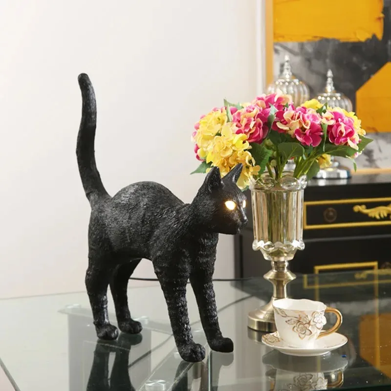 Imagem -03 - Jobby-nordic Black Cat Designer Abajur Bedroom Bedside Lamp Dining Room And Shop Decor Restaurante Hotel Animal Luz de Cabeceira