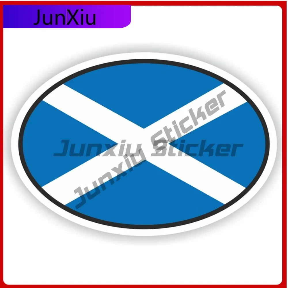 

Scotland Oval Sticker With National Flag Badge Scratch Cover Vinyl Decal Suv Front And Rear Bumper Motor Window Camping Sticker