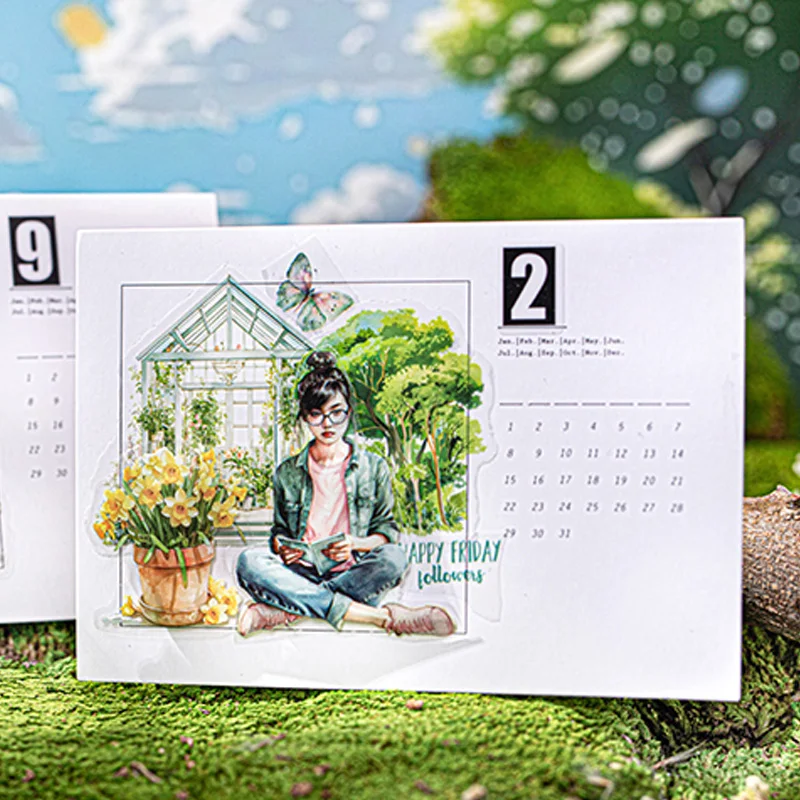 25 Sheets/Bag Sticker Pack Green Garden Fashion Girl for Scrapbook Stationery DIY Journal Phone Case Notebook Decoration