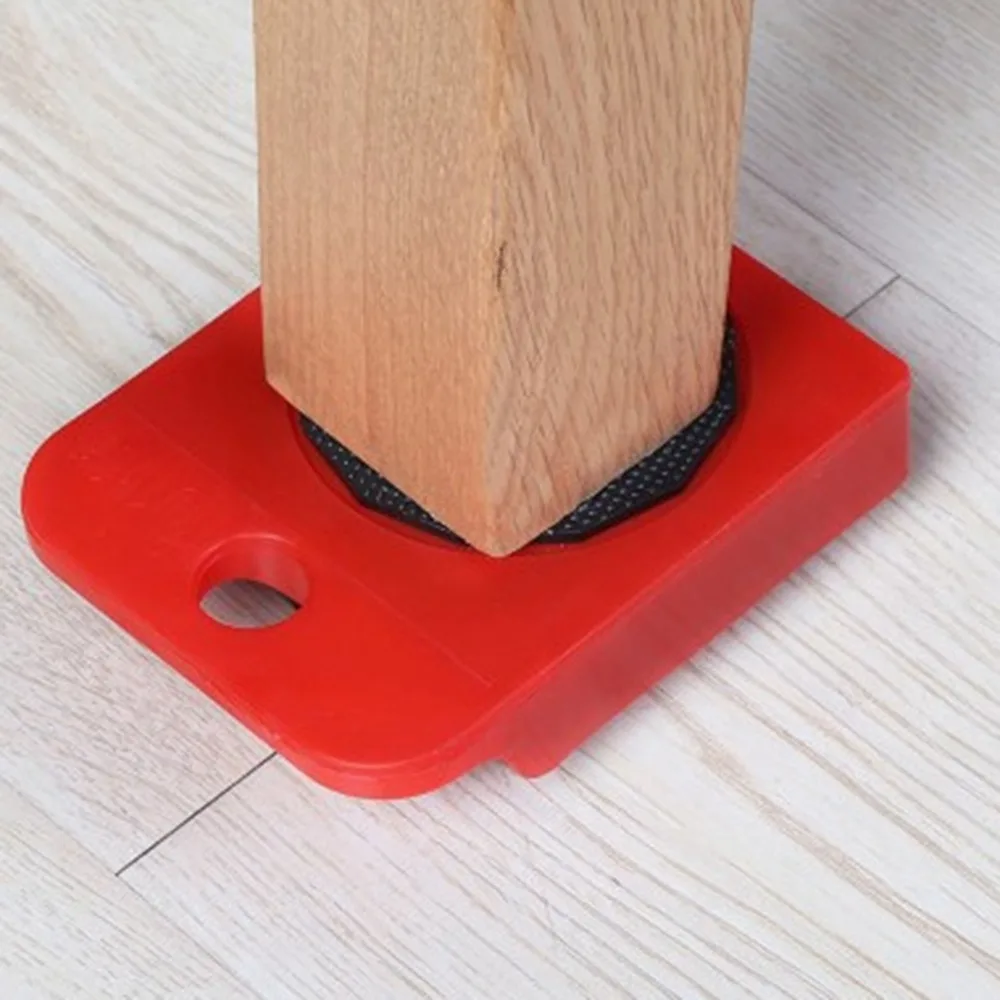 5Pcs Universal wheel design Furniture Mover Labor-saving structure Red appearance Relocation Tool Slider base type