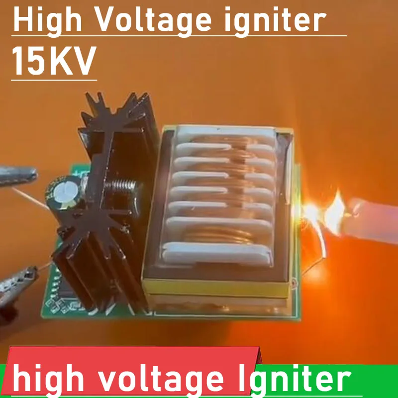 Encendedor industrial de alta frecuencia de 15KV, módulo de potencia de alto voltaje, generador de arco, bobina de aumento de arco de alta temperatura púrpura
