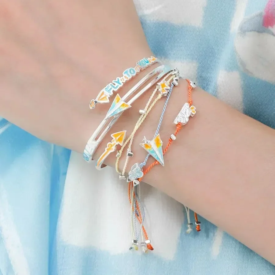 

Orange Sea Paper Airplane Bracelet Original Design High End Sweet Cool Bracelet Bracelet 2025 New Edition