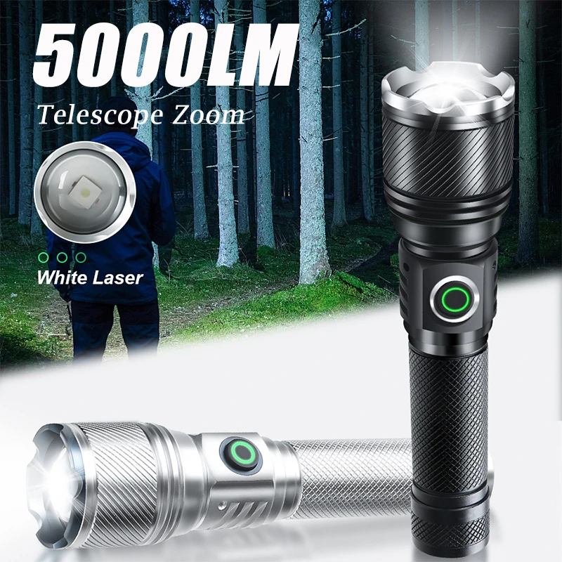 

Powerful LED Flashlight with 18650 Battery 2000mAh USB Rechargeable Zoomable Torch Lamp Strong Light Outdoor Camping Lantern