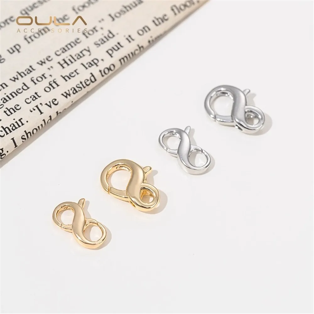 Korean 14K Gold-plated Color Spring Buckle 8-shaped Lobster Buckle Diy Bracelet Necklace Connection End Buckle Accessory Buckle