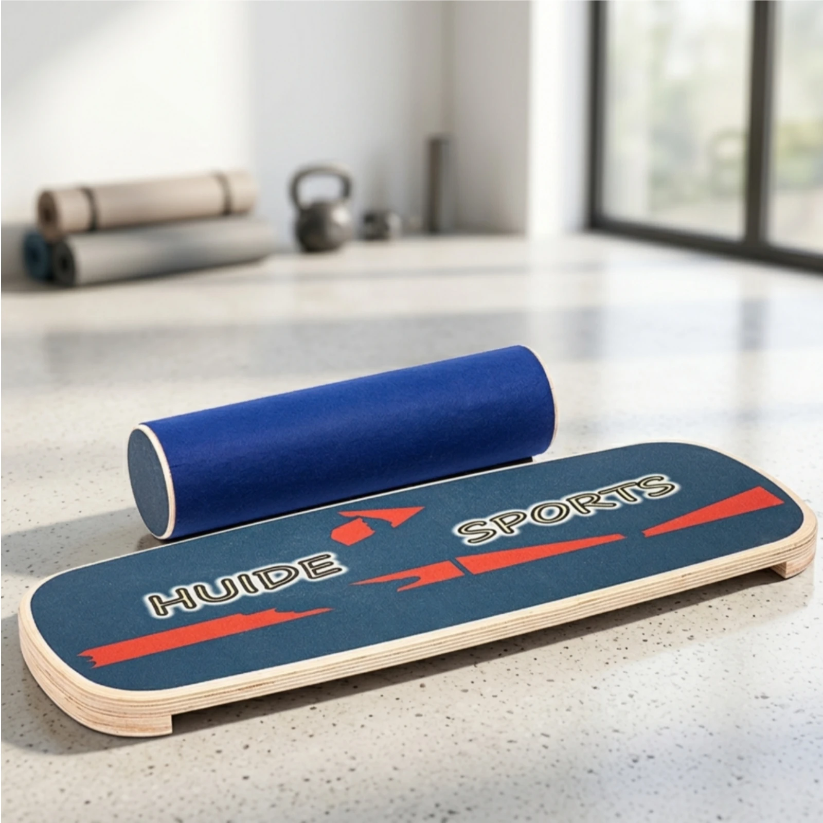 Planche d'équilibre à roulettes en bois stratifié, pour l'entraînement de la stabilité et des exercices de renforcement du tronc, construction robuste