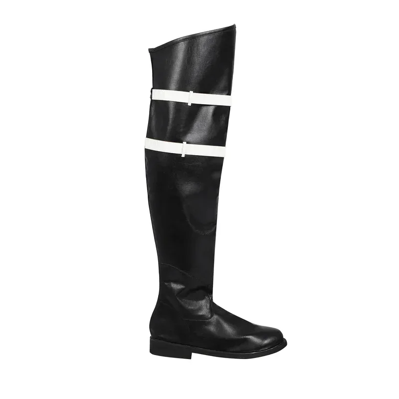 

qwerrtyuio. 123456 Game Final Fantasy VII Косплей Образ жизни Sephiroth Обувь Черные кожаные ботинки для мужчин Хэллоуин Partasdffghjk98776