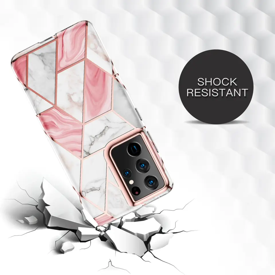 Marble Geometric Silicone Case for Samsung Galaxy S10 Through S24