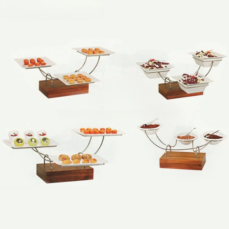 cake stand and high wood bread display food rack