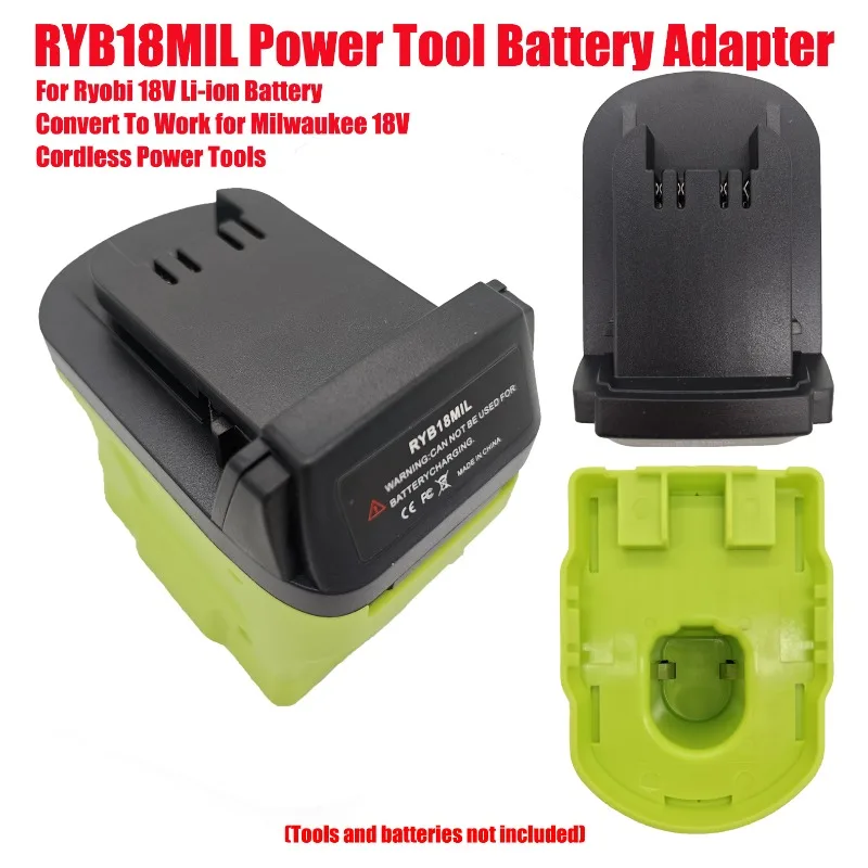 

HAKSINKY RYB18MIL Power Tool Battery Adapter for Ryobi 18V Li-ion Battery Convert To Work for Milwaukee 18V Cordless Power Tools