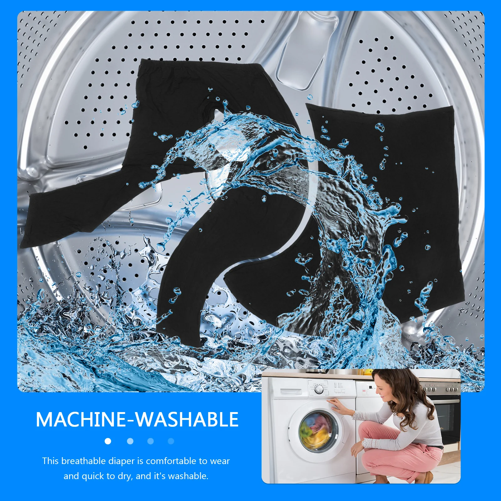 1 قطعة السراويل الرعاية قابلة لإعادة الاستخدام قابل للغسل حفاضات الكبار الأسود المضادة للتسرب بين عشية وضحاها الثقيلة الامتصاص الحيض بانت متعددة الأغراض الحفاض