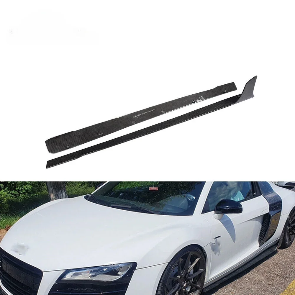 

for Audi R8 V8 V10 2Door 2008-2015 Real Carbon Side Skirts Extensions Lip