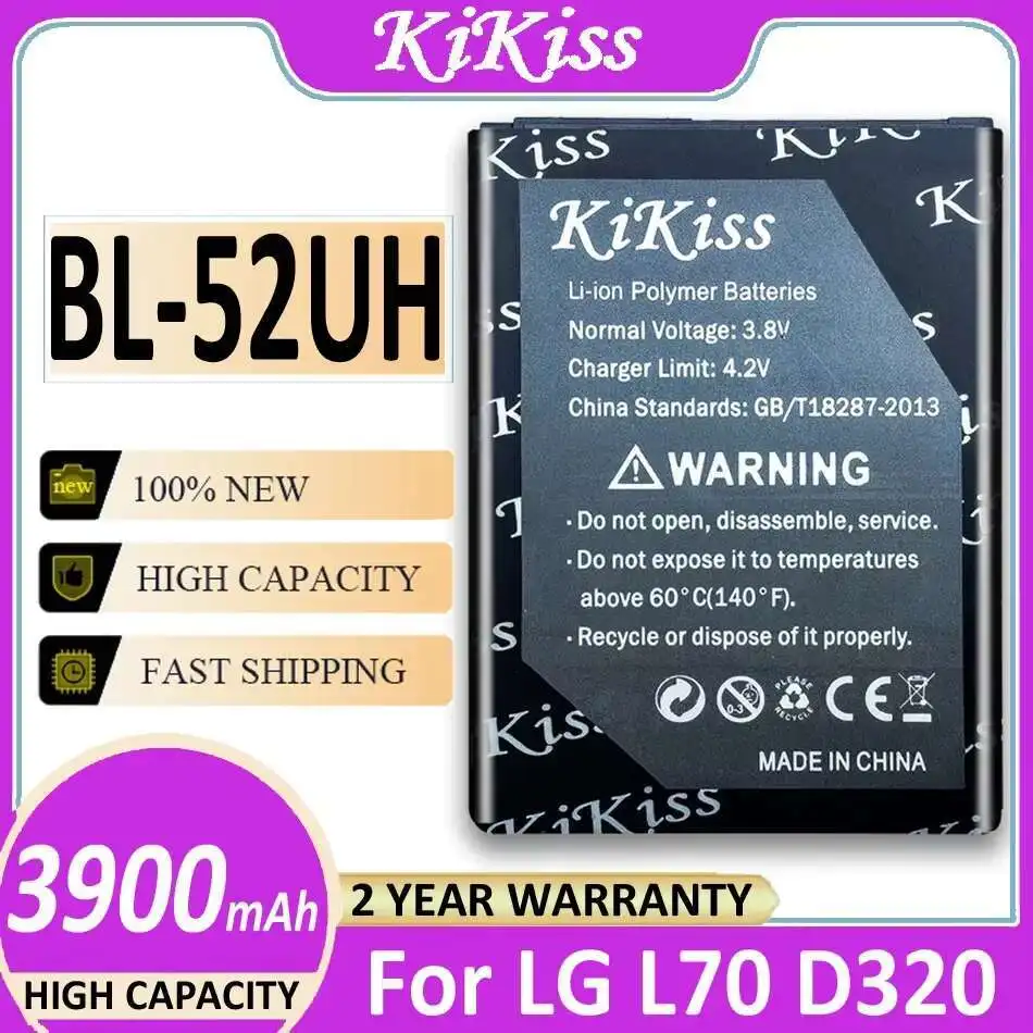 

BL-52UH Mobile Phone Battery 3900mAh Durable For LG Opimus L70 D320 L65 D285 D280 D320N VS876 BL 52UH