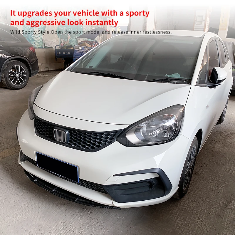 

For Honda FIT 2014-2021 2018 Car Front Bumper Splitter Lip Diffuser Body Kit Spoiler Guard Chin Plate Anti-Collision Protection